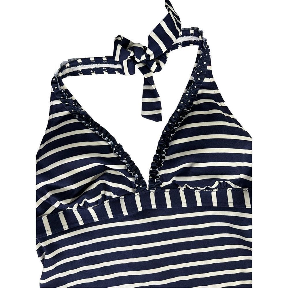 Boden blue and white striped swim top sz 6 - Picture 2 of 4